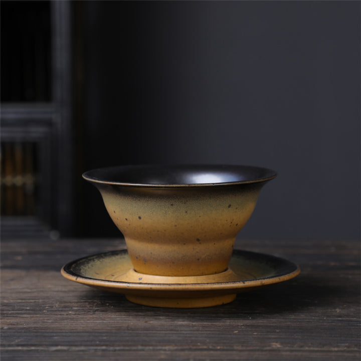 Tazza da caffè in ceramica con design del pianeta Buddha Stones , tazza da caffè in ceramica grezza con piattino