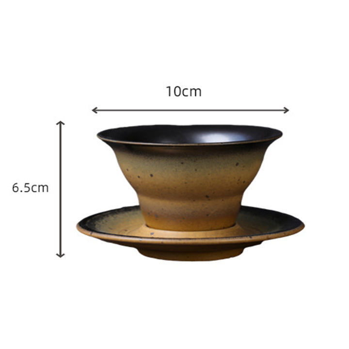 Tazza da caffè in ceramica con design del pianeta Buddha Stones , tazza da caffè in ceramica grezza con piattino