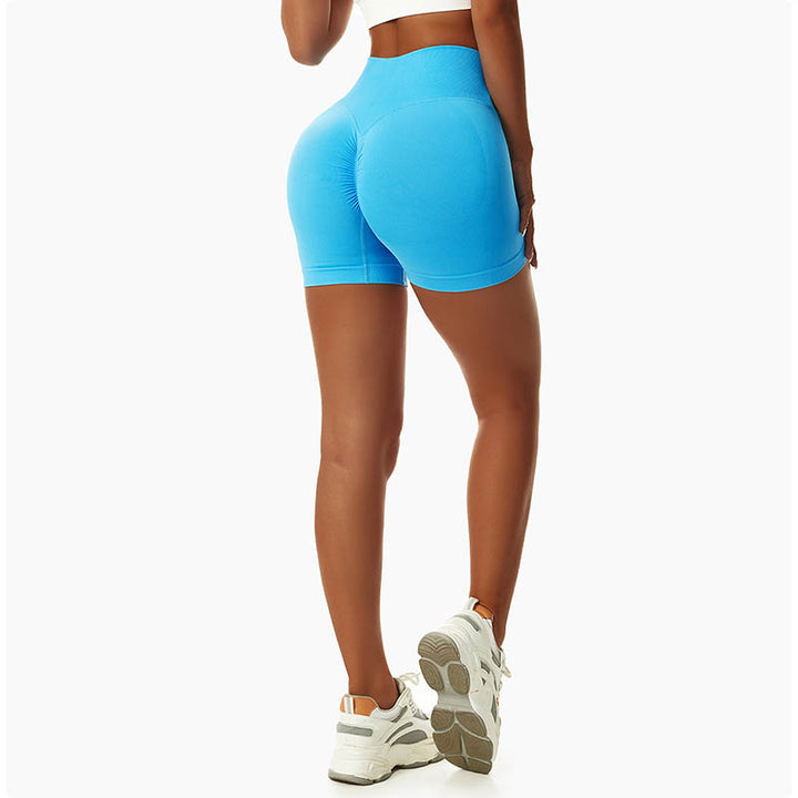 Pantaloncini sportivi da yoga a vita alta, senza cuciture, ad alta elasticità, da donna, Buddha Stones
