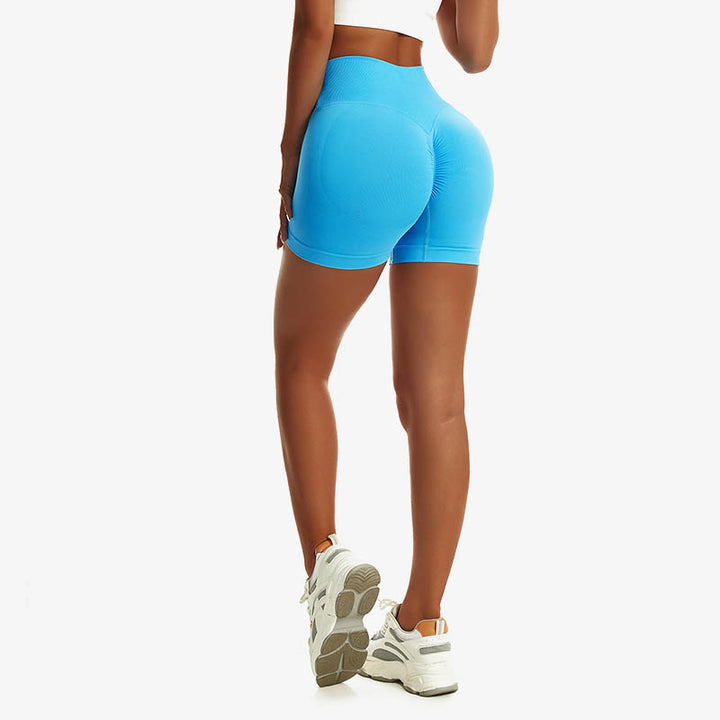 Pantaloncini sportivi da yoga a vita alta, senza cuciture, ad alta elasticità, da donna, Buddha Stones