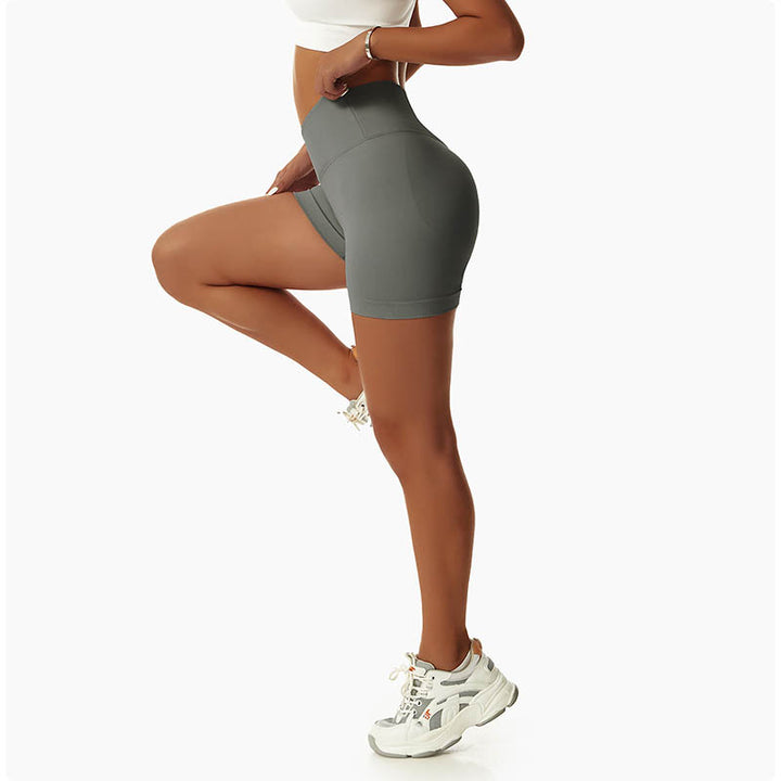 Pantaloncini sportivi da yoga a vita alta, senza cuciture, ad alta elasticità, da donna, Buddha Stones