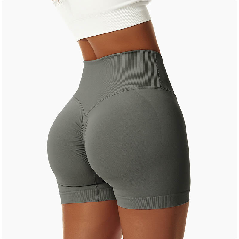 Pantaloncini sportivi da yoga a vita alta, senza cuciture, ad alta elasticità, da donna, Buddha Stones