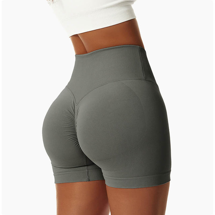 Pantaloncini sportivi da yoga a vita alta, senza cuciture, ad alta elasticità, da donna, Buddha Stones
