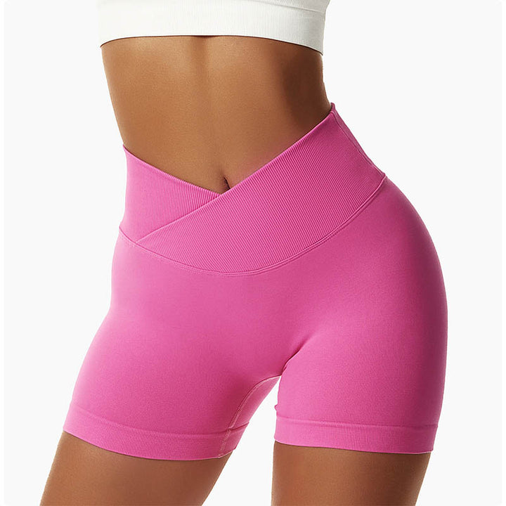 Pantaloncini sportivi da yoga a vita alta, senza cuciture, ad alta elasticità, da donna, Buddha Stones