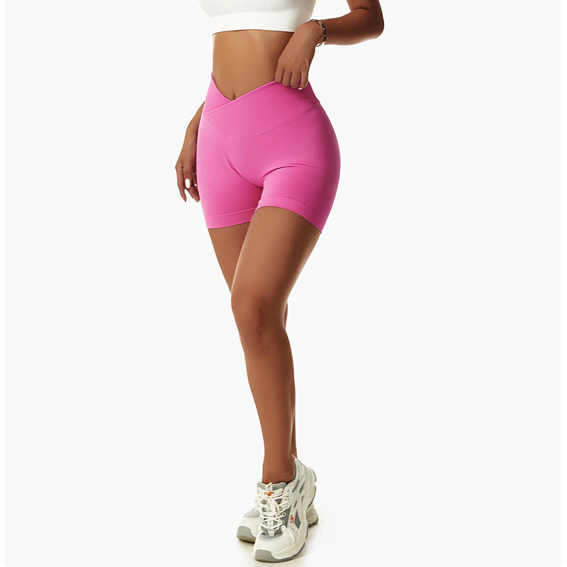 Pantaloncini sportivi da yoga a vita alta, senza cuciture, ad alta elasticità, da donna, Buddha Stones