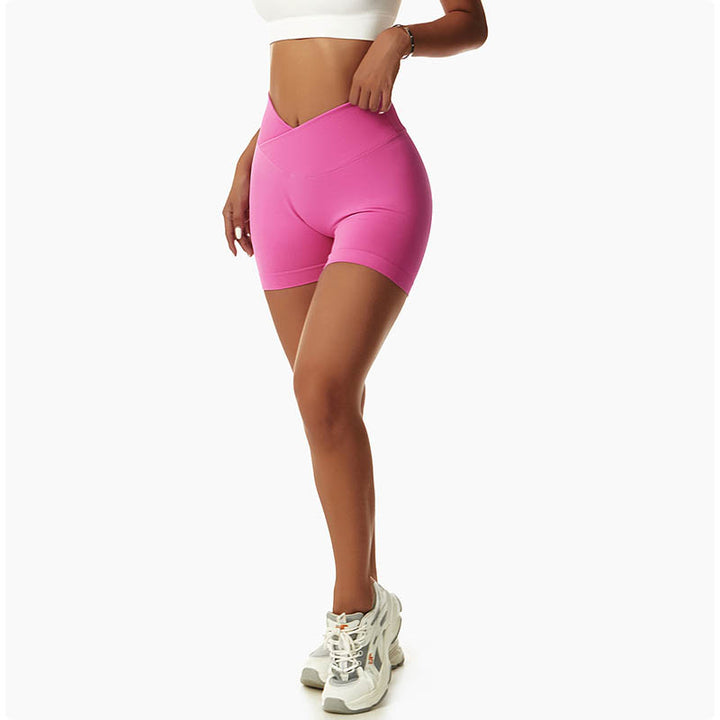 Pantaloncini sportivi da yoga a vita alta, senza cuciture, ad alta elasticità, da donna, Buddha Stones