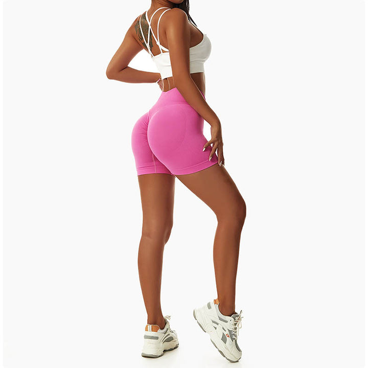 Pantaloncini sportivi da yoga a vita alta, senza cuciture, ad alta elasticità, da donna, Buddha Stones