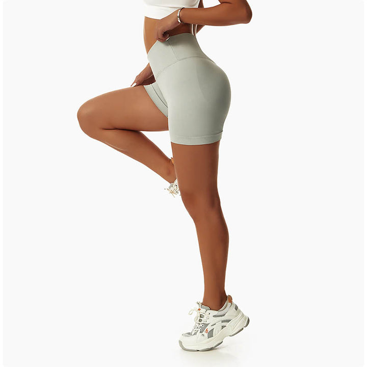 Pantaloncini sportivi da yoga a vita alta, senza cuciture, ad alta elasticità, da donna, Buddha Stones