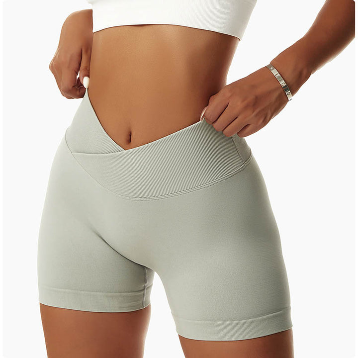 Pantaloncini sportivi da yoga a vita alta, senza cuciture, ad alta elasticità, da donna, Buddha Stones