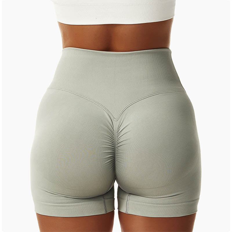 Pantaloncini sportivi da yoga a vita alta, senza cuciture, ad alta elasticità, da donna, Buddha Stones