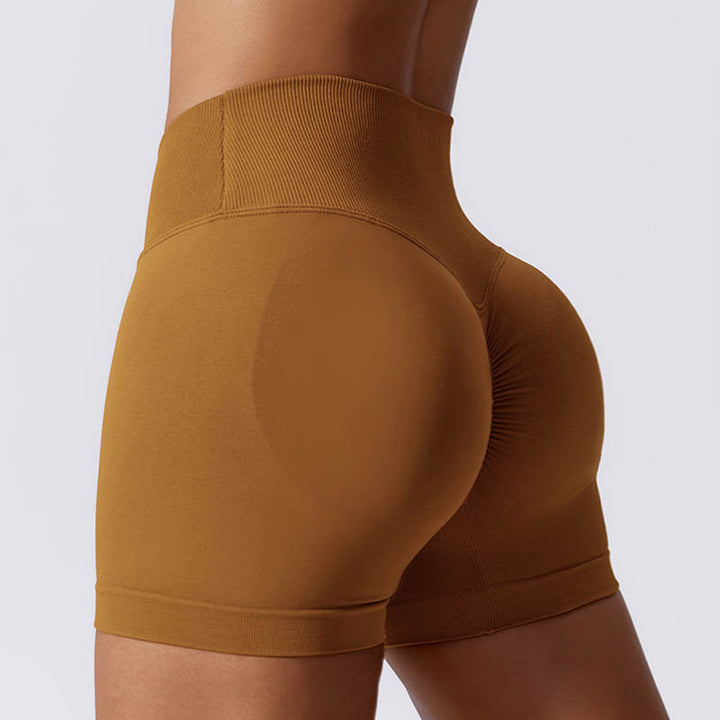 Pantaloncini sportivi da yoga a vita alta, senza cuciture, ad alta elasticità, da donna, Buddha Stones