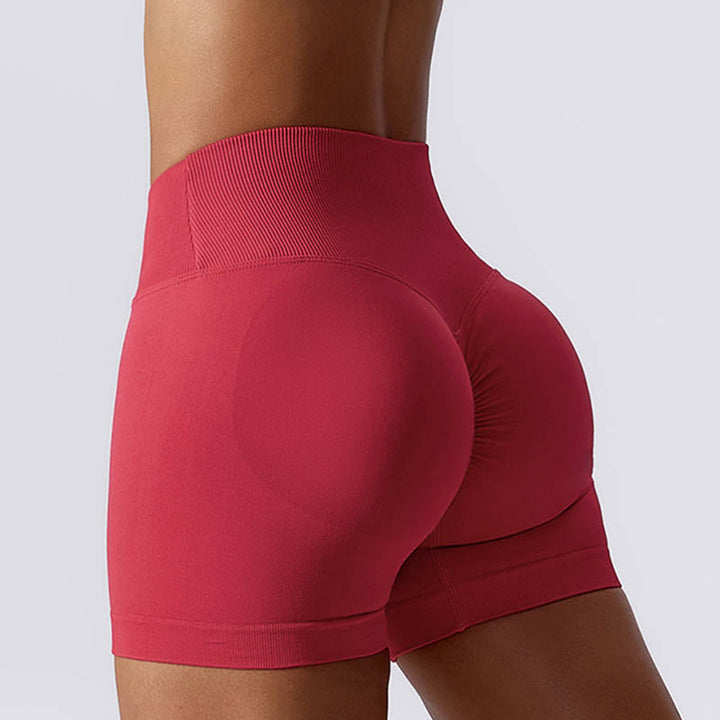 Pantaloncini sportivi da yoga a vita alta, senza cuciture, ad alta elasticità, da donna, Buddha Stones