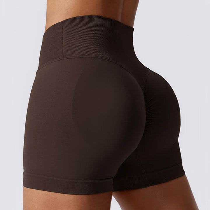 Pantaloncini sportivi da yoga a vita alta, senza cuciture, ad alta elasticità, da donna, Buddha Stones