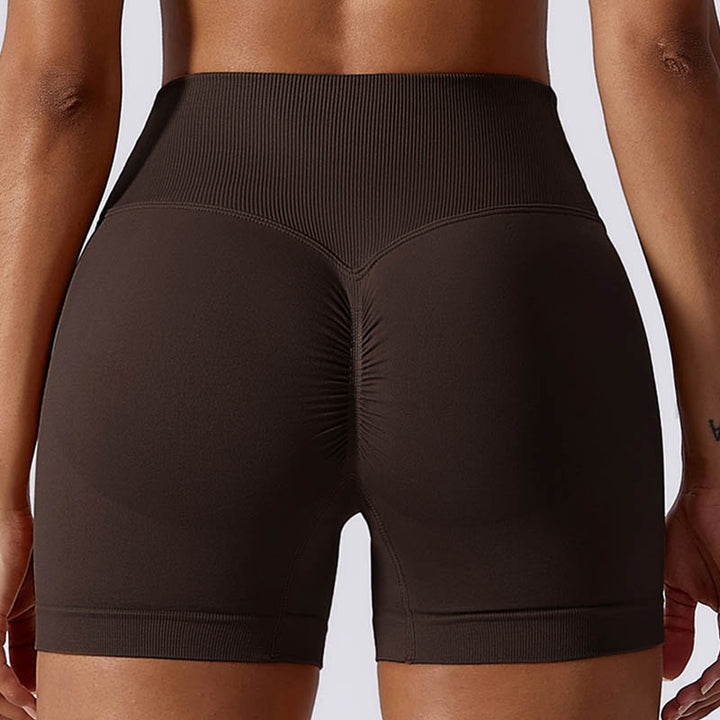 Pantaloncini sportivi da yoga a vita alta, senza cuciture, ad alta elasticità, da donna, Buddha Stones