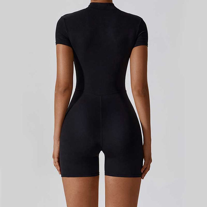 Tuta sportiva da donna con cerniera elasticizzata a maniche corte, per fitness e yoga , Buddha Stones - image 19