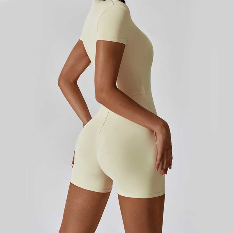 Tuta sportiva da donna con cerniera elasticizzata a maniche corte, per fitness e yoga , Buddha Stones - image 34