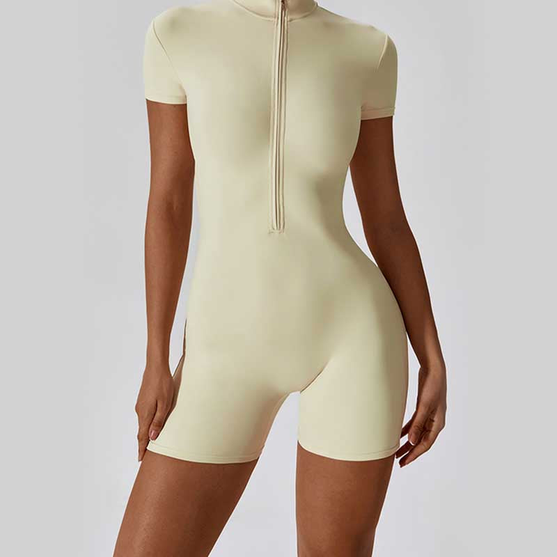 Tuta sportiva da donna con cerniera elasticizzata a maniche corte, per fitness e yoga , Buddha Stones - image 32