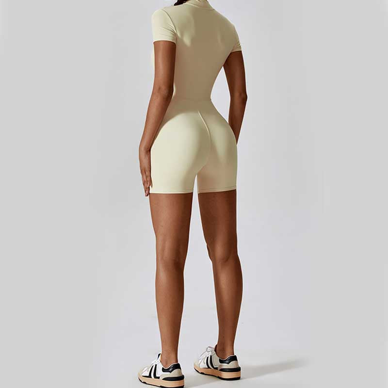 Tuta sportiva da donna con cerniera elasticizzata a maniche corte, per fitness e yoga , Buddha Stones - image 37