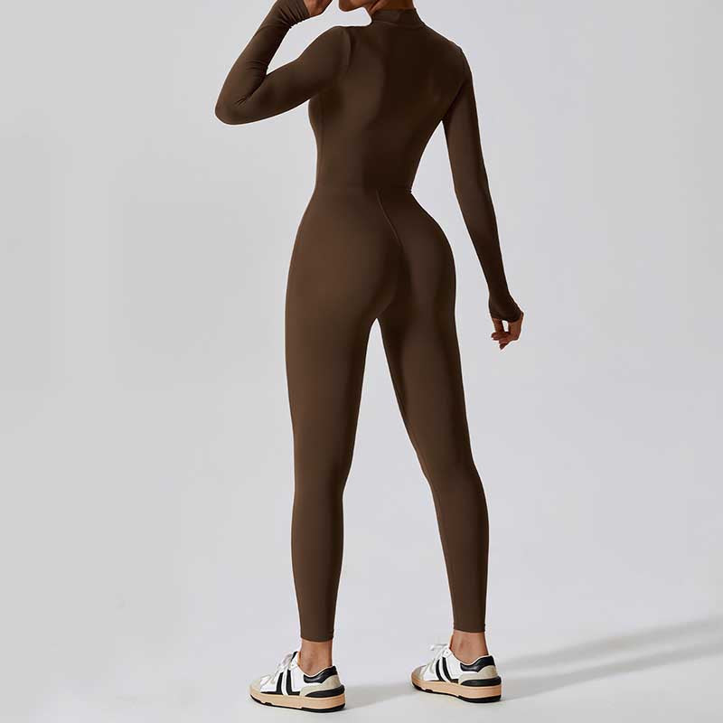 Buddha Stones Donna Cerniera Manica Lunga Shapewear Tuta Sportiva Fitness Yoga Body - image 8
