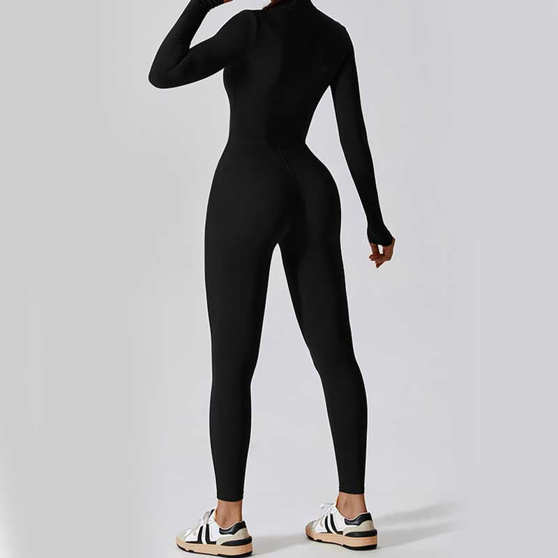 Buddha Stones Donna Cerniera Manica Lunga Shapewear Tuta Sportiva Fitness Yoga Body - image 16