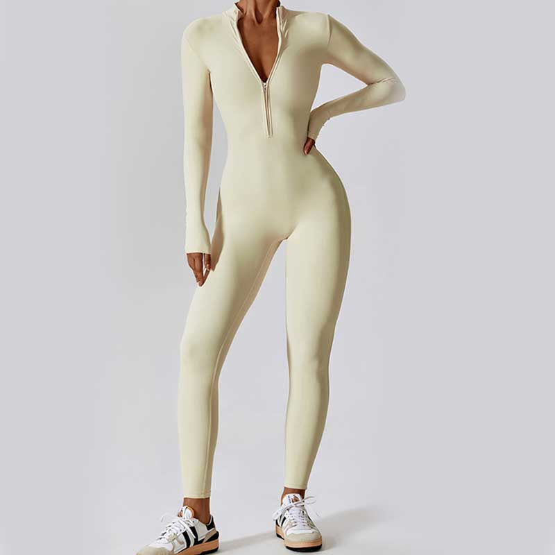 Buddha Stones Donna Cerniera Manica Lunga Shapewear Tuta Sportiva Fitness Yoga Body - image 30