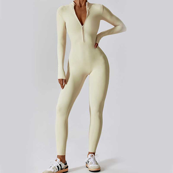 Buddha Stones Donna Cerniera Manica Lunga Shapewear Tuta Sportiva Fitness Yoga Body - image 30