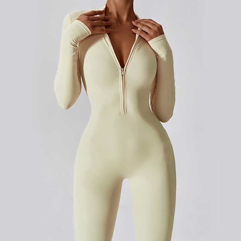 Buddha Stones Donna Cerniera Manica Lunga Shapewear Tuta Sportiva Fitness Yoga Body - image 34