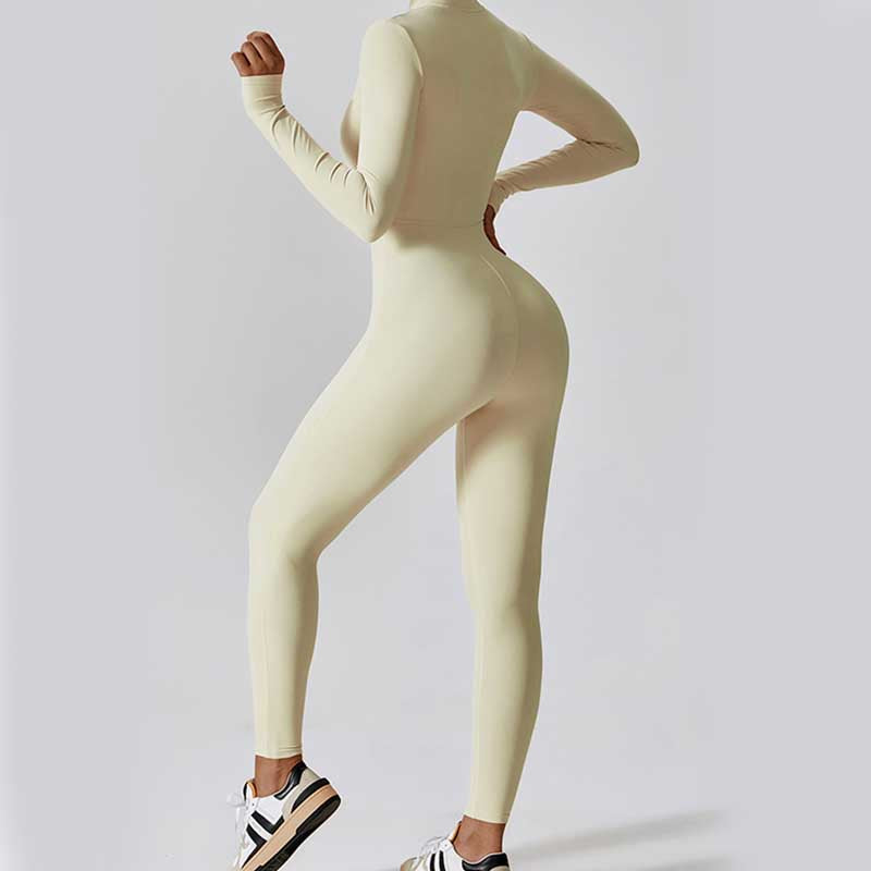 Buddha Stones Donna Cerniera Manica Lunga Shapewear Tuta Sportiva Fitness Yoga Body - image 32