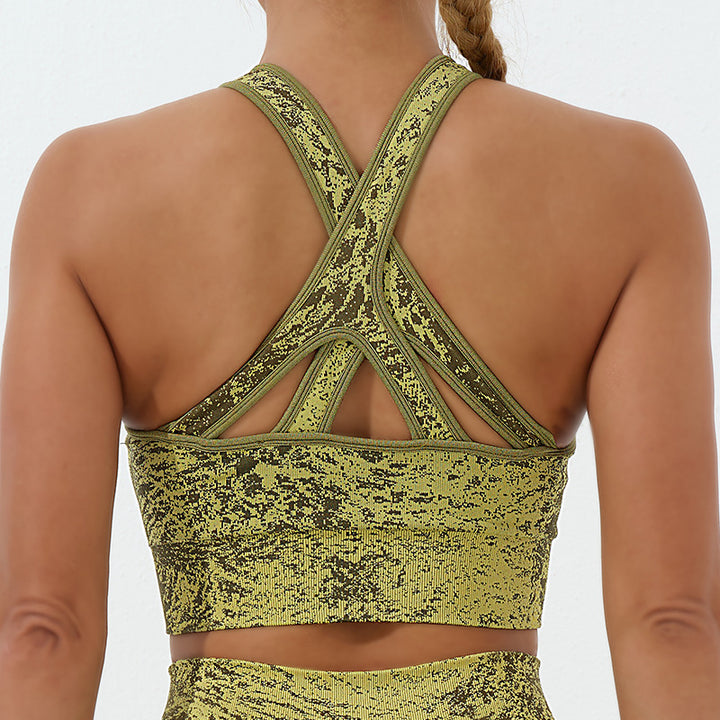 Buddha Stones Seamless Fitness Crop Canotta Leggings a vita alta Pantaloni Sport Palestra Yoga Outfit - Serbatoio per colture - Verde chiaro - US6， UK/AU10，EU38 (L)  - image 11
