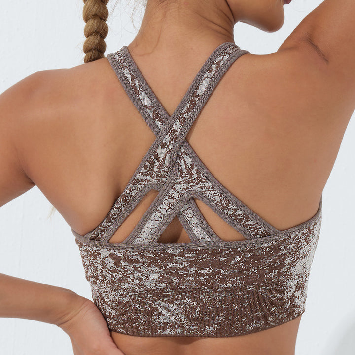 Buddha Stones Seamless Fitness Crop Canotta Leggings a vita alta Pantaloni Sport Palestra Yoga Outfit - Serbatoio per colture - Marrone - US6， UK/AU10，EU38 (L)  - image 13