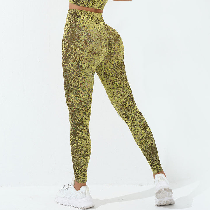 Buddha Stones Seamless Fitness Crop Canotta Leggings a vita alta Pantaloni Sport Palestra Yoga Outfit - Ghette - Verde chiaro - US6， UK/AU10，EU38 (L)  - image 28