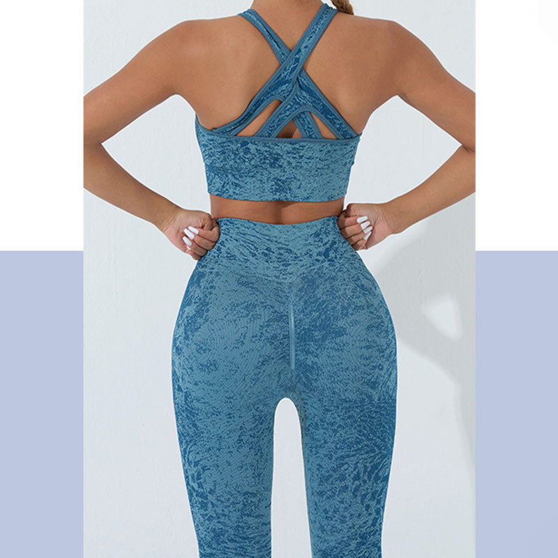 Buddha Stones Seamless Fitness Crop Canotta Leggings a vita alta Pantaloni Sport Palestra Yoga Outfit