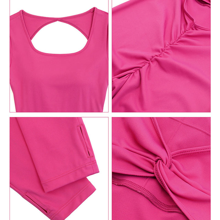 Buddha Stones Donna Tuta Sportiva Fitness Yoga Tuta Manica Lunga Senza Schienale - image 7