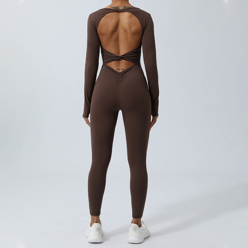 Buddha Stones Donna Tuta Sportiva Fitness Yoga Tuta Manica Lunga Senza Schienale - image 20