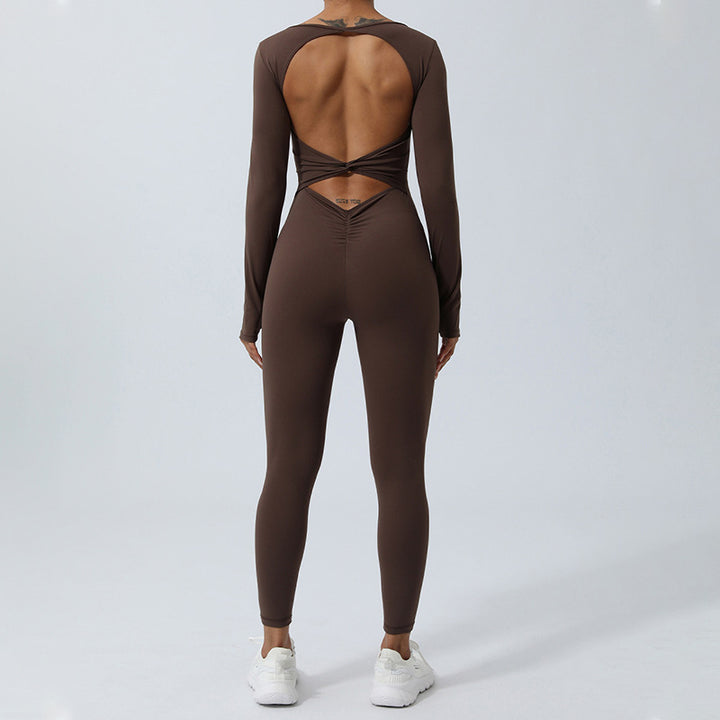 Buddha Stones Donna Tuta Sportiva Fitness Yoga Tuta Manica Lunga Senza Schienale - image 20