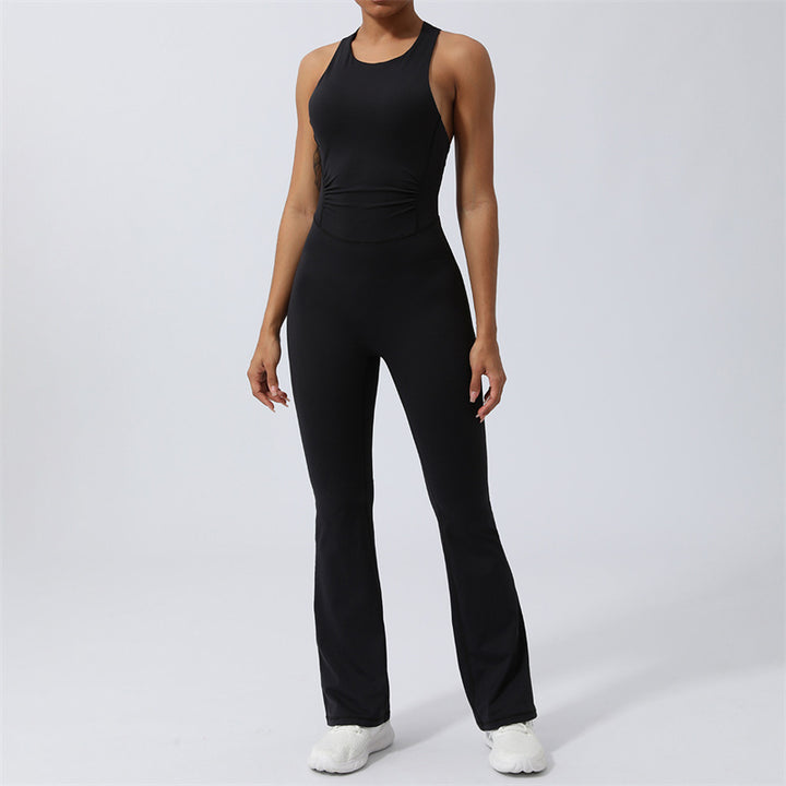 Buddha Stones Donna Allenamento Crisscross Senza Maniche Tuta Svasata Sport Fitness Yoga Bodysuit - Nero - US8-10, UK/AU12-14, EU40-42 (XL) - image 22