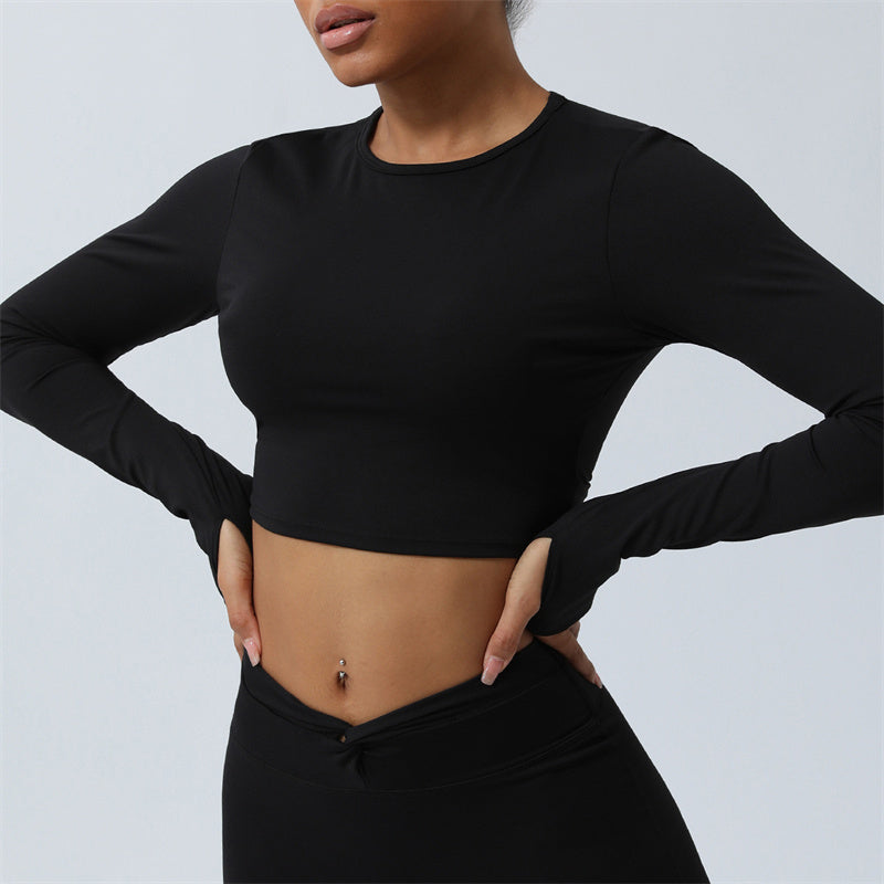 Buddha Stones Donna Allenamento Manica Lunga Crisscross Backless Top Tee Leggings Sport Fitness Yoga Outfit - Superiore - Nero - US8-10, UK/AU12-14, EU40-42 (XL) - image 26