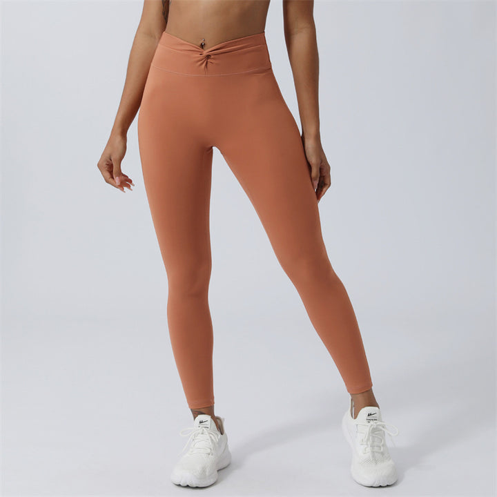 Buddha Stones Donna Allenamento Manica Lunga Crisscross Backless Top Tee Leggings Sport Fitness Yoga Outfit - Pantaloni - Arancione Marrone - US8-10, UK/AU12-14, EU40-42 (XL) - image 36