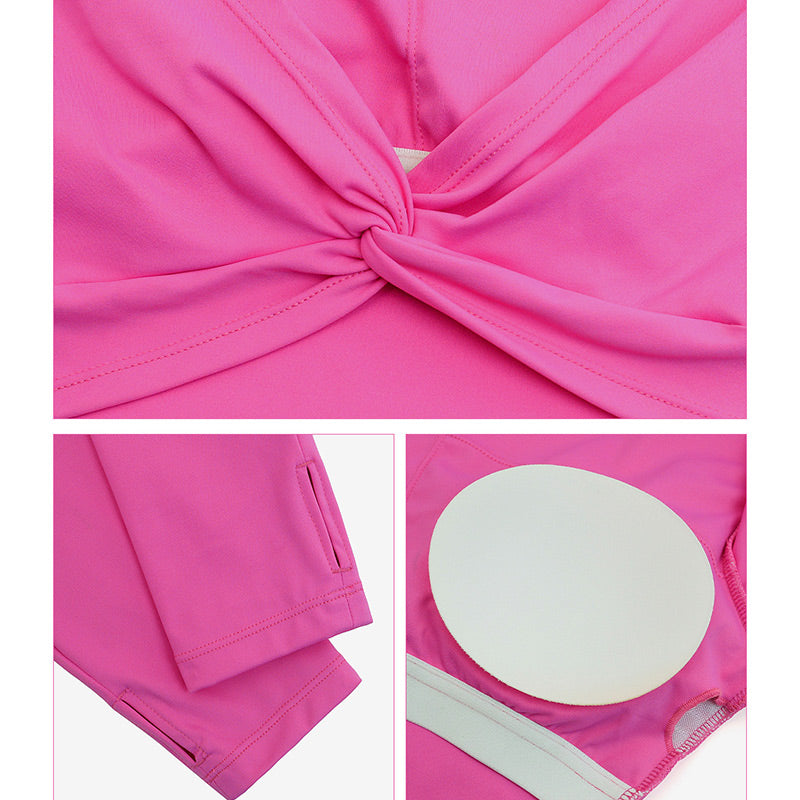 Buddha Stones Donna Allenamento Manica Lunga Crisscross Backless Top Tee Leggings Sport Fitness Yoga Outfit - image 21