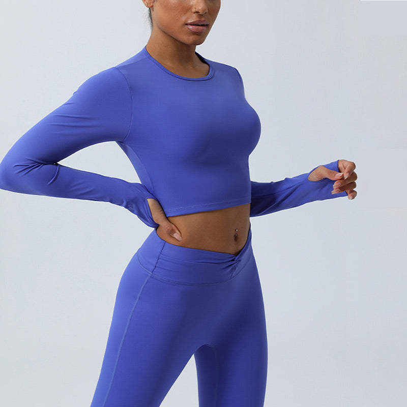 Buddha Stones Donna Allenamento Manica Lunga Crisscross Backless Top Tee Leggings Sport Fitness Yoga Outfit - image 8