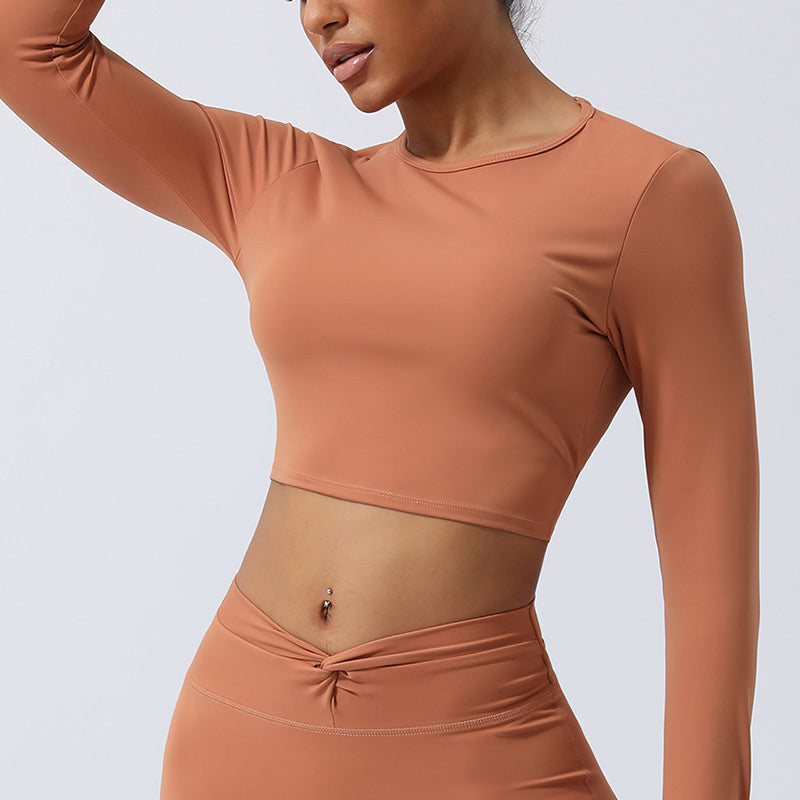 Buddha Stones Donna Allenamento Manica Lunga Crisscross Backless Top Tee Leggings Sport Fitness Yoga Outfit - image 16