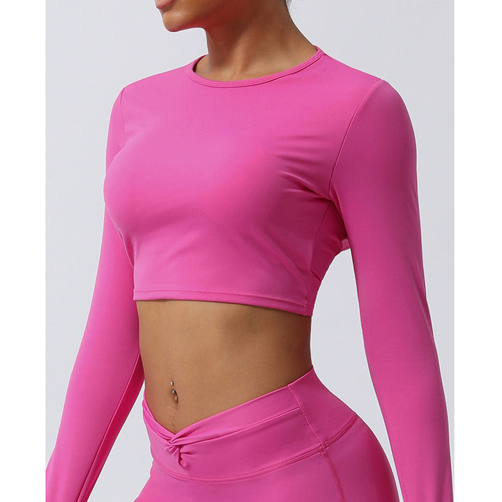 Buddha Stones Donna Allenamento Manica Lunga Crisscross Backless Top Tee Leggings Sport Fitness Yoga Outfit - image 20