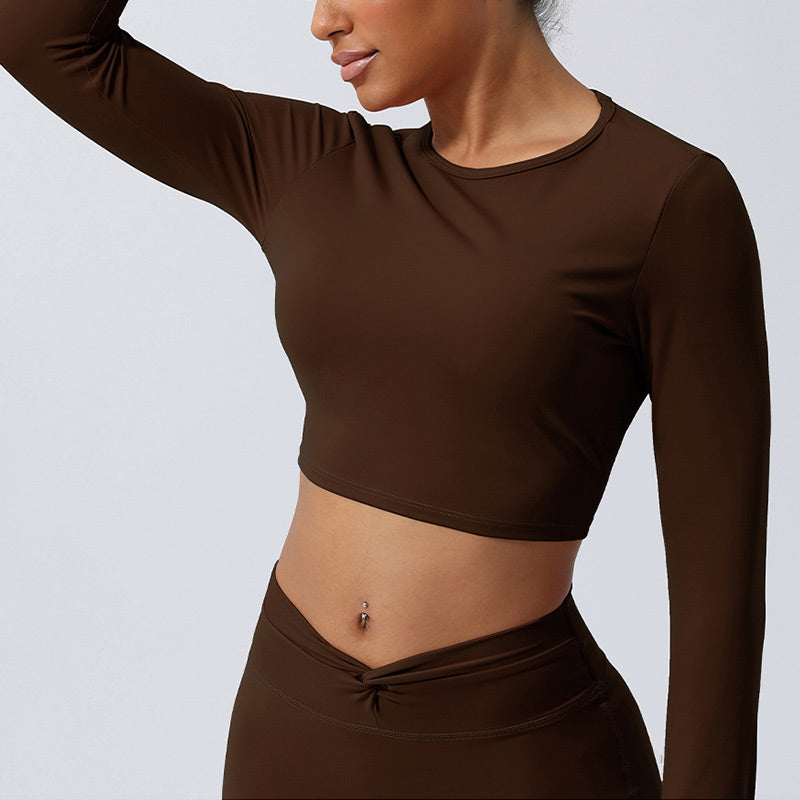 Buddha Stones Donna Allenamento Manica Lunga Crisscross Backless Top Tee Leggings Sport Fitness Yoga Outfit - image 25