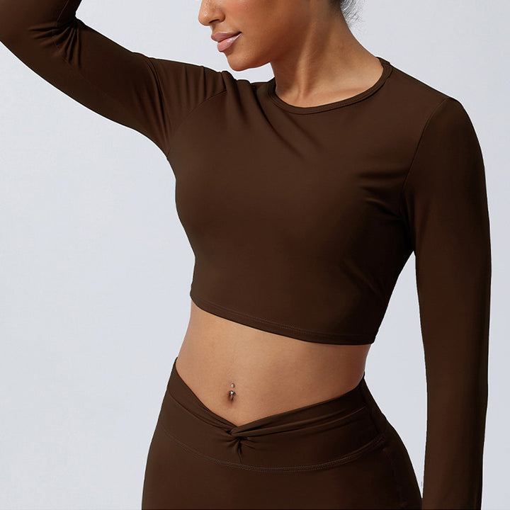 Buddha Stones Donna Allenamento Manica Lunga Crisscross Backless Top Tee Leggings Sport Fitness Yoga Outfit - image 25