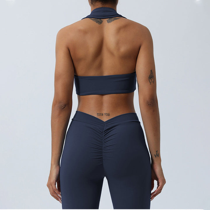 Buddha Stones 2 pezzi allenamento senza maniche top senza schienale pantaloncini pantaloni svasati sport fitness yoga outfit set - image 15