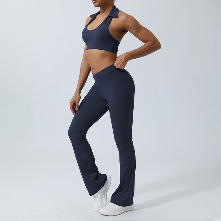 Buddha Stones 2 pezzi allenamento senza maniche top senza schienale pantaloncini pantaloni svasati sport fitness yoga outfit set - image 27