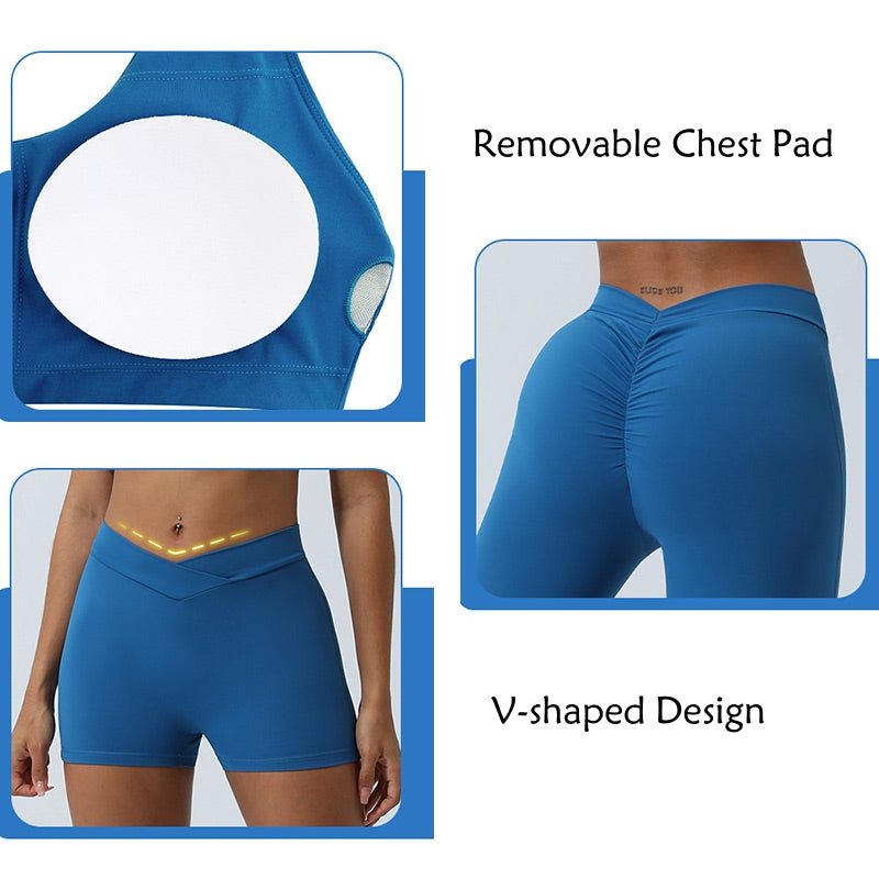 Buddha Stones 2 pezzi allenamento senza maniche top senza schienale pantaloncini pantaloni svasati sport fitness yoga outfit set - image 6