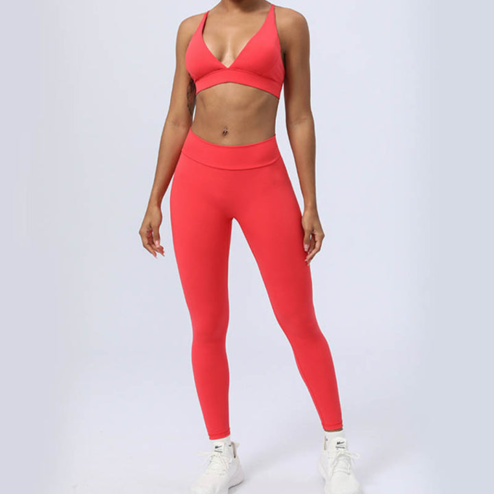 Buddha Stones 2 pezzi senza schienale con spalline incrociate, reggiseno, pantaloncini, leggings, pantaloni, fitness, yoga, set di abbigliamento
