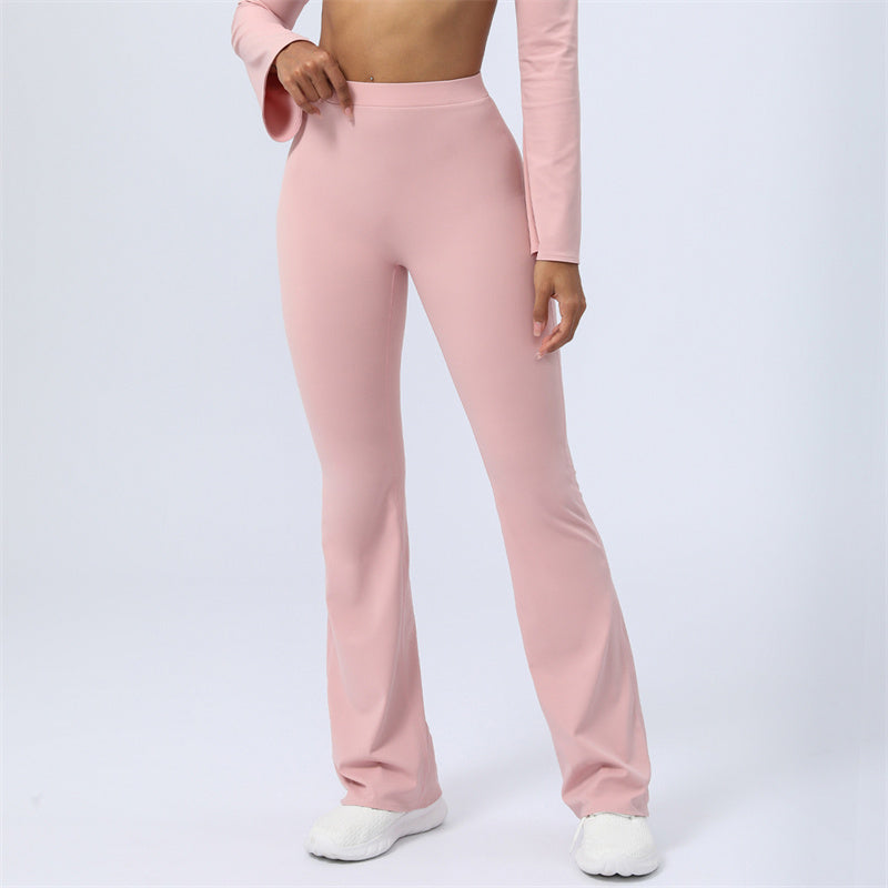 Buddha Stones Top senza spalline a maniche lunghe con reggiseno e pantaloni svasati, completo fitness e yoga - Rosa - Pantaloni - US8-10, UK/AU12-14, EU40-42 (XL)  - image 34