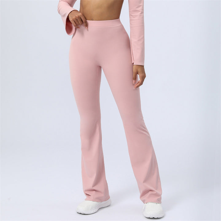 Buddha Stones Top senza spalline a maniche lunghe con reggiseno e pantaloni svasati, completo fitness e yoga - Rosa - Pantaloni - US8-10, UK/AU12-14, EU40-42 (XL)  - image 34